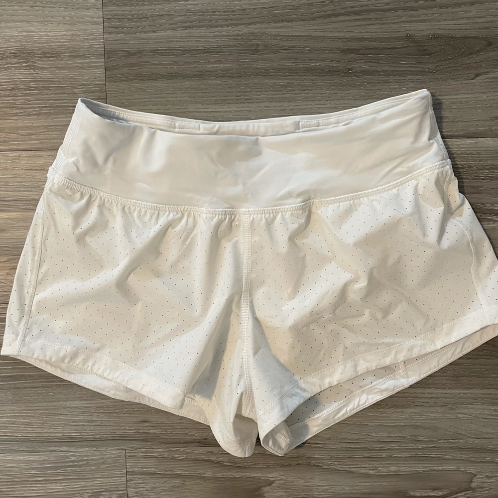 Lululemon White Speed Shorts - Size 6